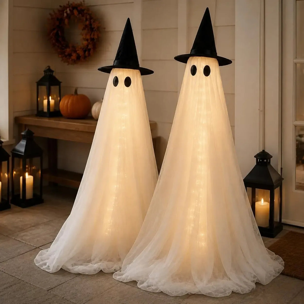 2-Pack 5Ft Halloween Lighted Ghost Decor Set