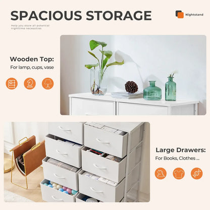 Sweetcrispy 8-Drawer Fabric Storage Dresser