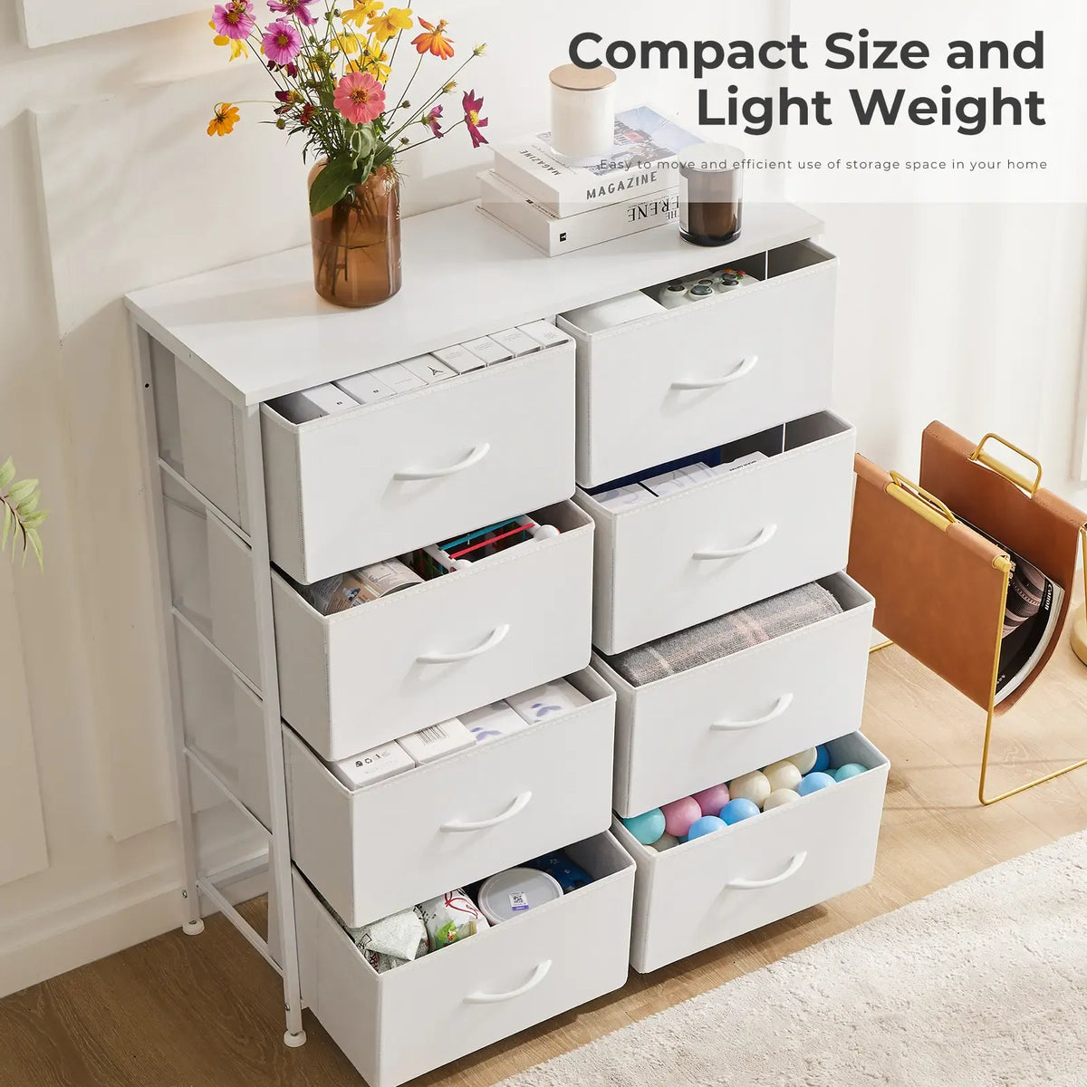 Sweetcrispy 8-Drawer Fabric Storage Dresser