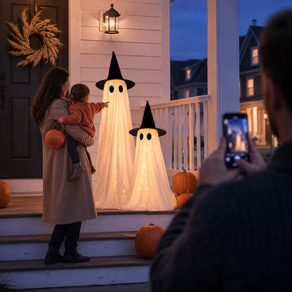 2-Pack 5Ft Halloween Lighted Ghost Decor Set