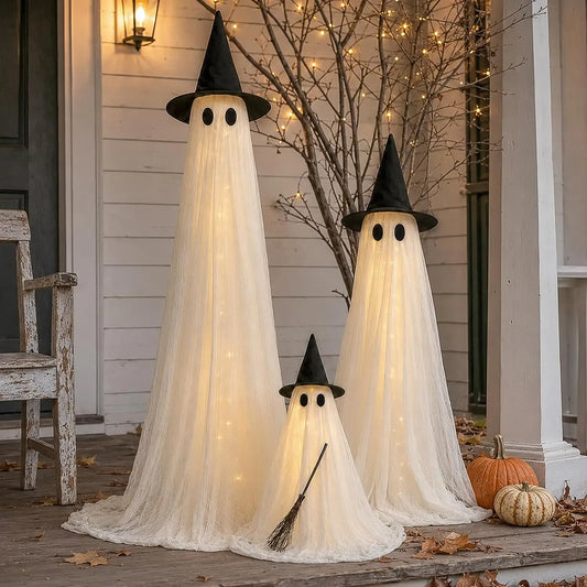 2-Pack 5Ft Halloween Lighted Ghost Decor Set